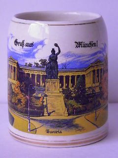   German Munchen Bavaria Beer Stein Mug Tankard Old Vintage Antique