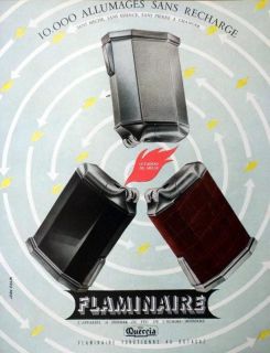 1947 FLAMINAIRE French Advert / Print LIGHTER AD by JEAN COLIN