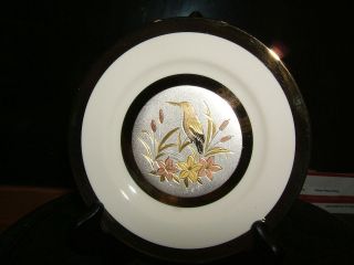   Edition Collectors Plate, bird, cat tails and flowers with box