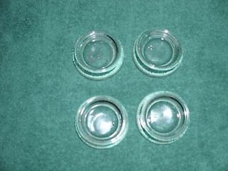 lot of 4 vintage furniture coasters clear glass floor protectors 