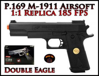 Double Eagle Colt 45 Airsoft Gun 1911 Style P.169 M1911 MKIV BLACK