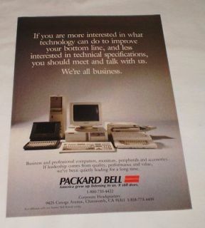 1989 PACKARD BELL computer ad page ~ If You Are More Interested