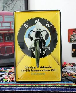 296 BMW Bavarian Motor Works Motorcycle Classic Vintage Tin Metal 