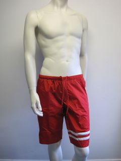 Mens Prada Red Linea Rossa Long Swim Shorts Sizes Sml Med & Lrg