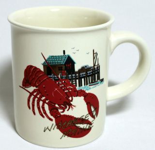 Wiscasset Maine Coffee Cup Mug Lobster Pier Dock Fishing Down East 