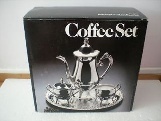 Vintage Leonard Silverplated Coffee Tea Set 5002 NIB