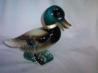 Royal Copley ? Porcelain Mallard Duck 6 1/2  tall