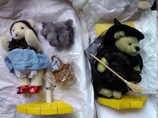 Franklin Mint Wizard of Oz Dorothy Witch Bear Dolls Set of 2 Toto Ruby 