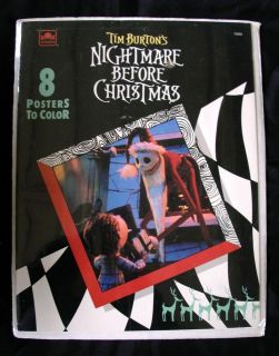 NIGHTMARE BEFORE CHRISMTAS 1993 POSTERS TO COLOR BOOK