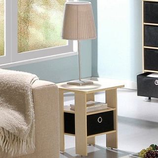 FURINNO Simple Living Set End Table Night Stand Bedroom Bed Room Lamp 