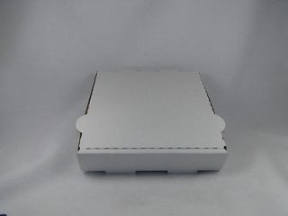 PIZZA BOX (Bundle of 50) 8x8x1 3/4 Plain White Outside Kraft Inside 