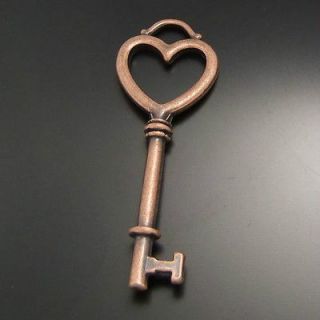   Style Cute Skeleton Love Heart Key Necklace Pendant Charms 5pcs