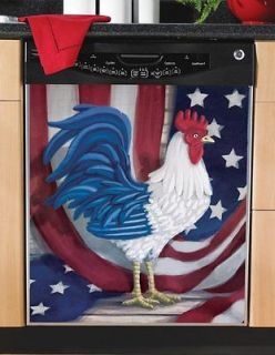 Rooster Decor Patriotic Dishwasher Cover Country Kitchen Decor