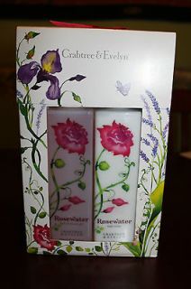 Rosewater Crabtree&Evelyn bath/shower gel and body lotion gift set duo 