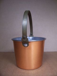 Vintage Copper Pot / Copper Container   Pail / Bucket Shaped 5 Tall 