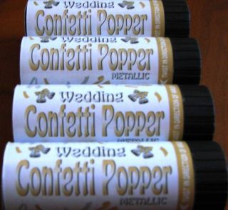 12 X NEW WEDDING PARTY METALLIC CANNON CONFETTI POPPERS