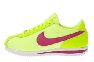 Nike Wmns Cortez Nylon Volt Rave Pink Womens Retro Casual Shoes 473607 