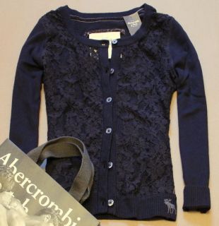 NWT Abercrombie A&F Womens Lace Floral Sweater Cardigan Top Jumper by 