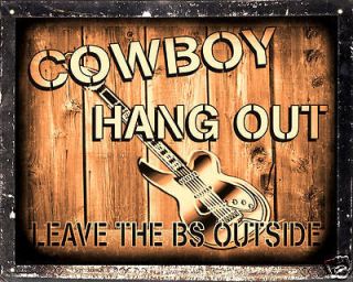   guitar horse rope boots country music MANCAVE VINTAGE wall decor art
