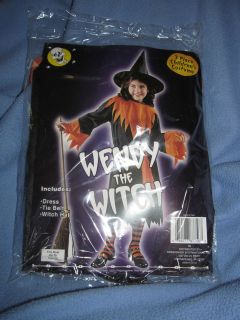   Witch 3 Piece Childrens Halloween Theater Costume Dress Tie Belt Hat