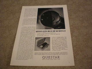 1970 Questar Telescope Ad Seven Inch is Very Big With R & D
