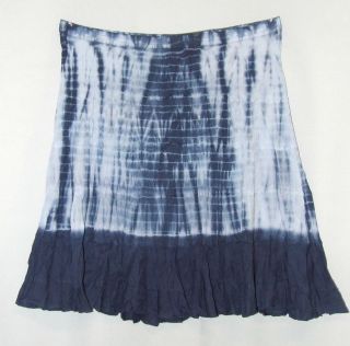 Plus Size 5X Broomstick Lined Tiered Tie dye Cotton Skirt Liz & Me