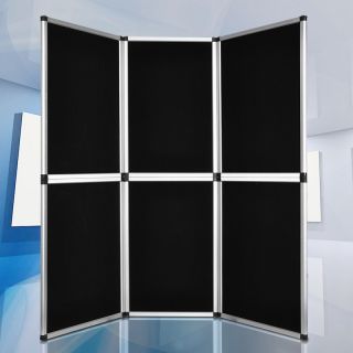 Folding 6 Panel Black Trade Show Display Booth Backdrop Triangle 