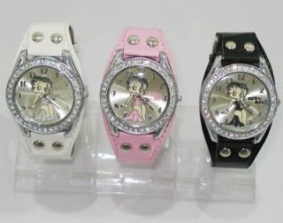 Wholesale 3 pcs Cristal Betty Boop Watches BTW02 Free