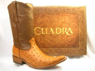 new CUADRA AUTHENTIC OSTRICH brown COWBOY BOOTS *ALL SIZES* western 