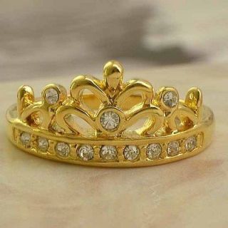 Pretty 9K Gold Filled CZ Baby Children crown Ring,size 5,R347