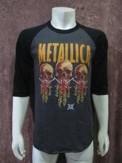 METALLICA Metal Rock Rider Skull World Tour Jersey T Shirt Mens Sz S/M