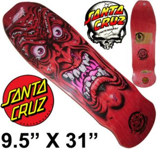 SANTA CRUZ Rob Roskopp Face Skateboard deck 9.5 Red Old Skool Jim 