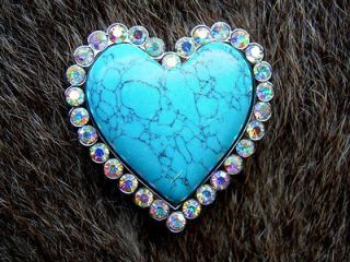   HEART CRYSTALS RHINESTONES BLING CONCHOS HEADSTALL SADDLE #13