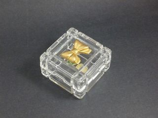 RCR (Royal Crystal Rock) Crystal Trinket Box with Gold Bow.