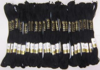 24 Black Anchor Stranded Cotton Thread Skeins, *Free Postage For UK 