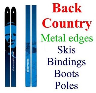 NEW real BACK COUNTRY BC cross country XC SKIS/BINDINGS/BOOTS/POLES 