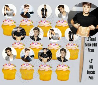   Justin Bieber Images BOYFRIEND 1.5 Cupcake Picks Cake Toppers  12 pcs