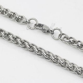   Boys Cool 316L Stainless Steel Wheat Chain Bracelet Necklace 7 36inch