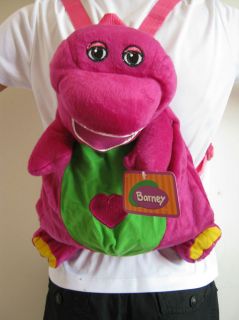 Barney Dinosaur Plush Backpack Soft Bag New 19