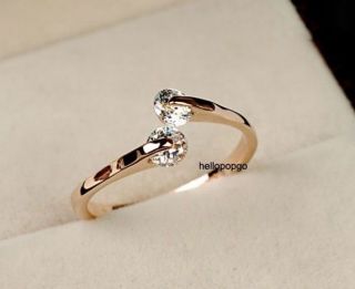   Rose Gold GP Swarovski Crystal Shinning Ring Size4,5 6,7,8,9 Available