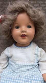 Big Vintage 27 Shirley Temple Look Alike Composition Doll Crier