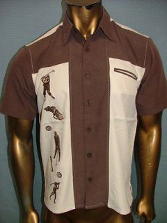 68 ROCK HOUSE DRAGONFLY Embroidered CHARLIE SHEEN RETRO BOWLING SHIRT 