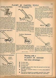 1942 Planet Jr. Garden Tools Plow Cultivators Hoes ad