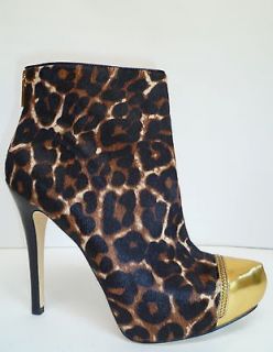 NEW Hot Michael Kors Cynthia Gold Toe Leopard Cheetah Boots Sz 9 US 