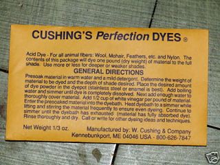 Cushing Perfection GRE​EN   rug hooking acid dye