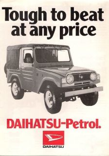 Daihatsu Fourtrak Taft Petrol F20 JK V 1979 UK Market Sales Brochure