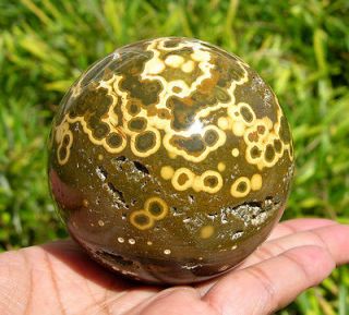   Large Fish Eye Ocean Jasper Sea Agate Crystal Sphere Geode Ball