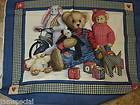Teddy and Toys Fabric Daisy Kingdom 100% cotton CP38715 bear blue 