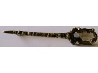 Antique Silver Topaz Cairngorm Scottish Scepter Brooch