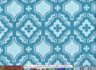 Free Spirit Fabric ~ A Tatum MOD ~Teal 53 Moroccan Damask Blue Print